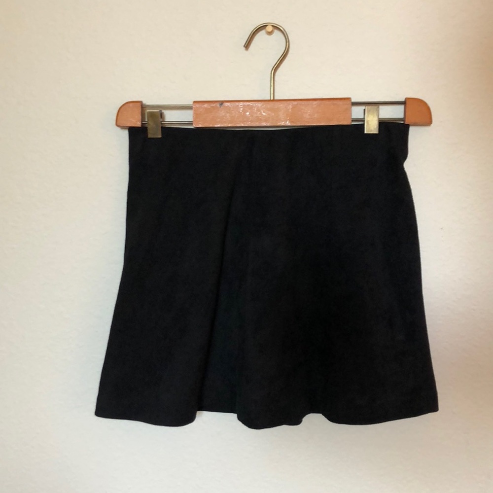 Black suede mini skirt